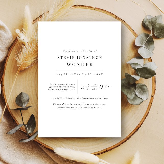 Invitación Aniversario de la Muerte Sencillo y Elegante (Subido por el creador)