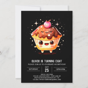 Invitación Aniversario de la Muffin del Pequeño Chocolate