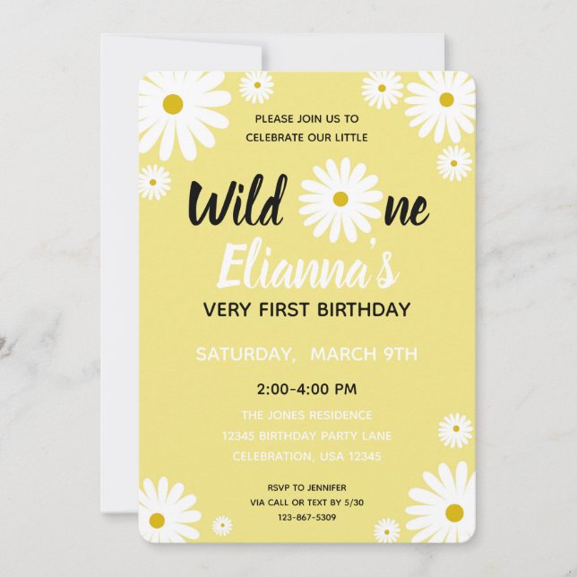 Invitación Aniversario de la Nacimiento de la Chica de la Flo (Anverso)