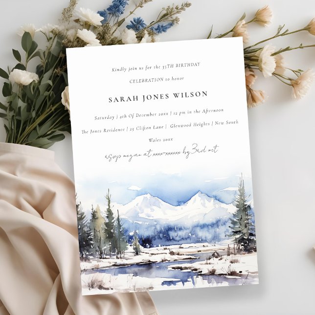 Invitación Aniversario de la natación en invierno de la nieve (Subido por el creador)