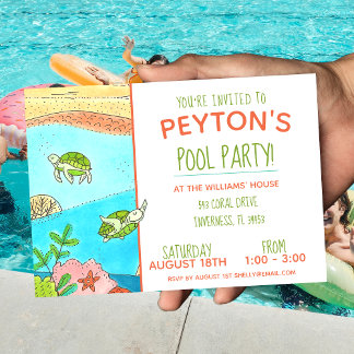 Invitación Aniversario de la natalidad de las tortugas Fiesta