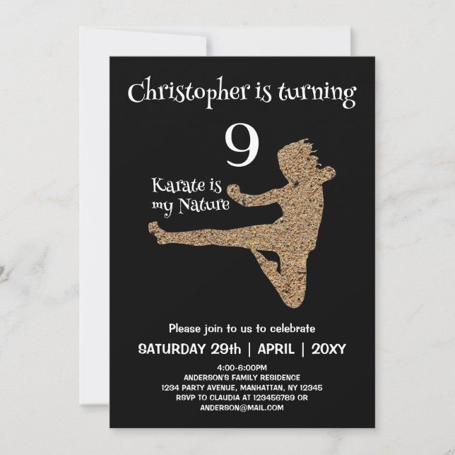 Invitación Aniversario de la natalidad del Karate de las Arte (Anverso)