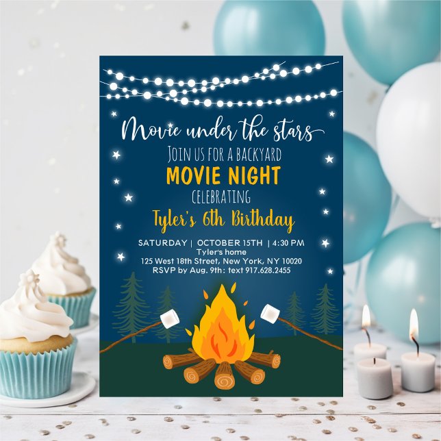 Invitación Aniversario de la Noche de la Película del patio t (Subido por el creador)
