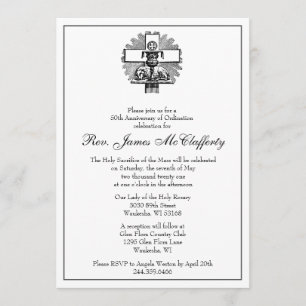 Invitación Aniversario De La Ordenación De Sacerdotes Católic