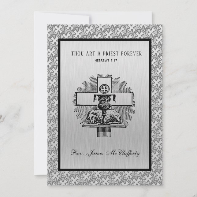 Invitación Aniversario de la Ordenación del Sacerdote Católic (Anverso)