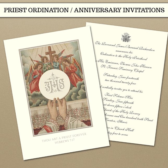 Invitación Aniversario de la Ordenación del Sacerdote Católic (Subido por el creador)