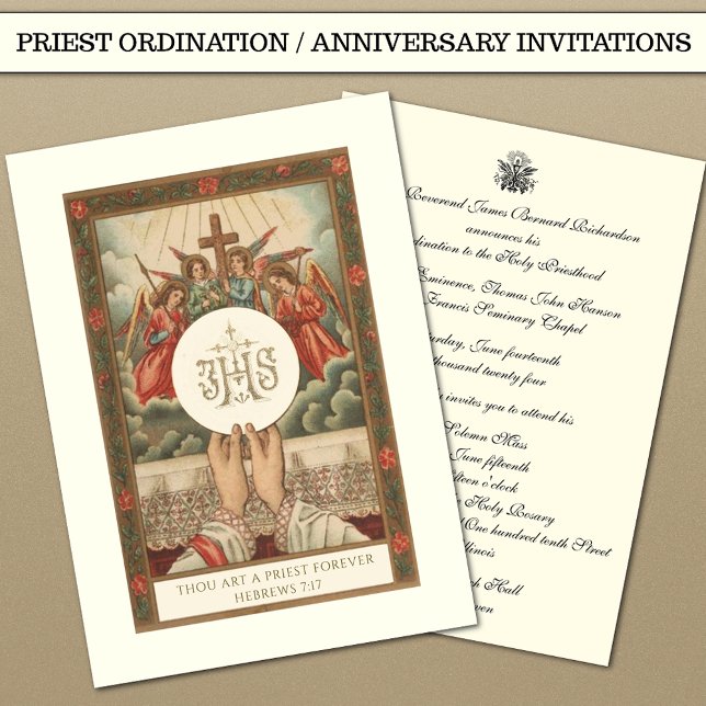 Invitación Aniversario de la Ordenación del Sacerdote Católic (Subido por el creador)