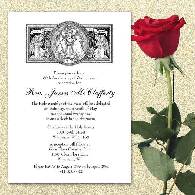 Invitación Aniversario de la Ordenación del Sacerdote Católic (Subido por el creador)