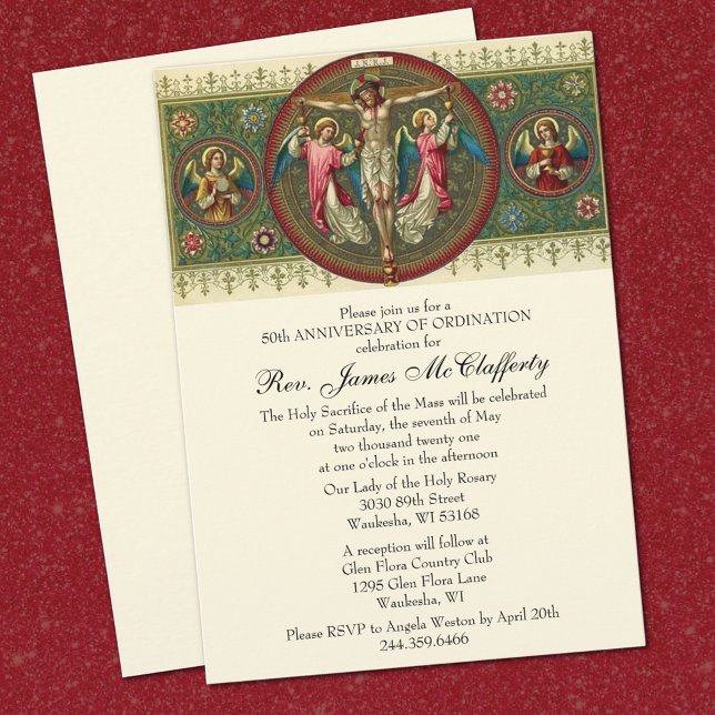 Invitación Aniversario de la Ordenación del Sacerdote Católic (Subido por el creador)