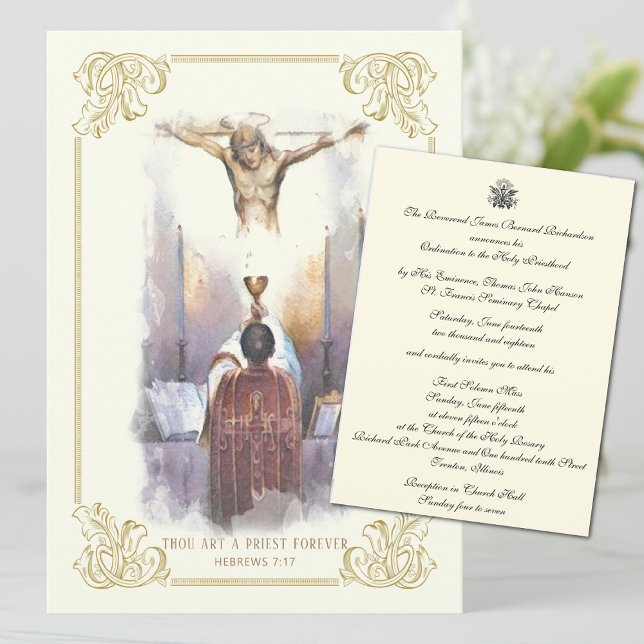Invitación Aniversario de la Ordenación del Sacerdote Católic (Subido por el creador)