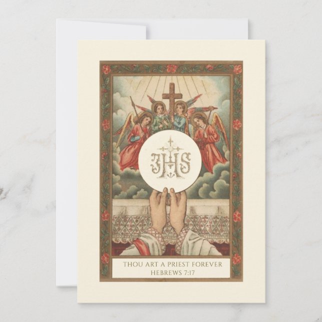 Invitación Aniversario de la Ordenación del Sacerdote Católic (Anverso)