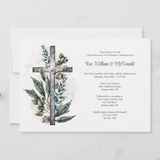 Invitación Aniversario de la Ordenación Sacerdote (Anverso)