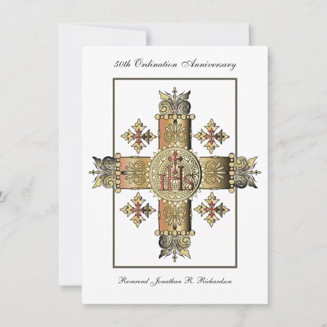 Invitación Aniversario de la Ordenación Sacerdote Jubileo 50 (Anverso)