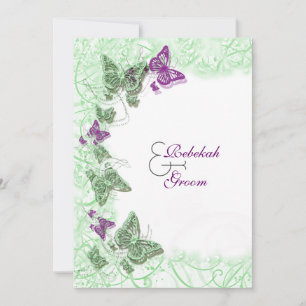 Invitación Aniversario de la participación del boda morado ve