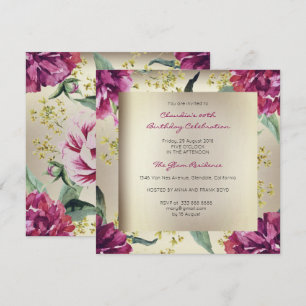 Invitación Aniversario de la Peonía Tropical del Fósforo Flor