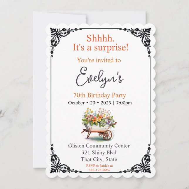 Invitación Aniversario de la pequeña carretilla (Anverso)