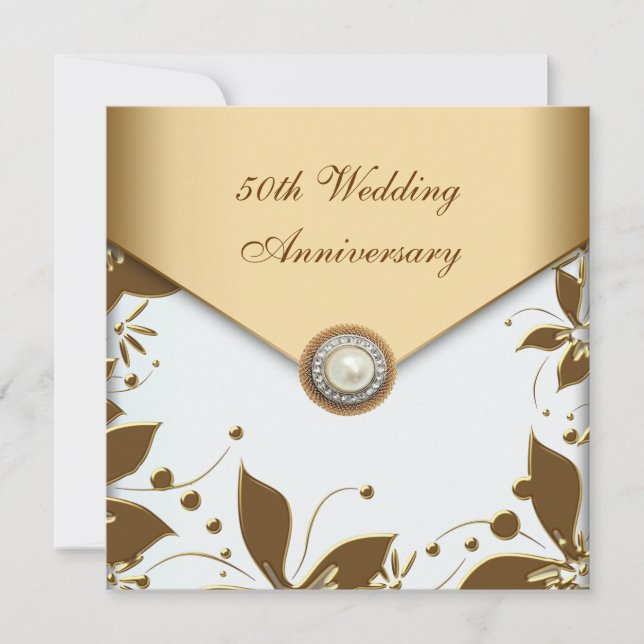 Invitación Aniversario de la Perla de la Flor de Oro Blanco 5 (Anverso)