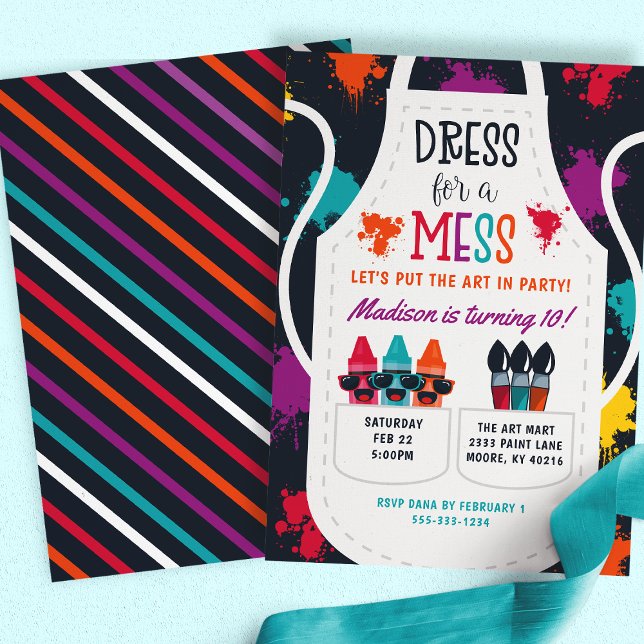 Invitación Aniversario de la pintura de niños de arte de arte (Subido por el creador)