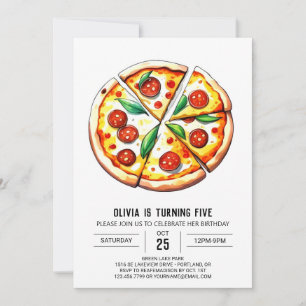 Invitación Aniversario de la pizza elegante digital
