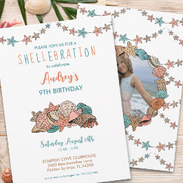 Invitación Aniversario de la playa de los Chicas de Seashells