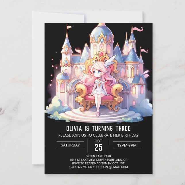 Invitación Aniversario de la Princesa Digital Encantada (Anverso)