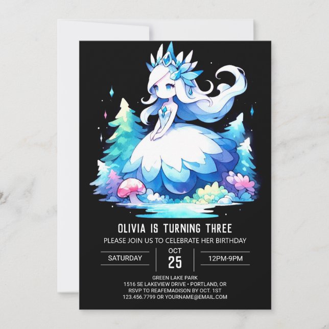 Invitación Aniversario de la princesa Sweet Dreamy (Anverso)