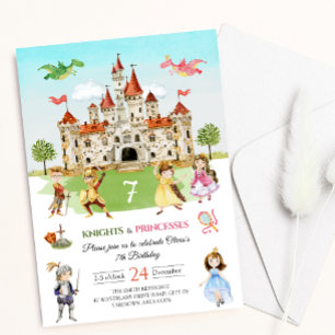 Invitación Aniversario de la Princesa y el Caballero Magico D