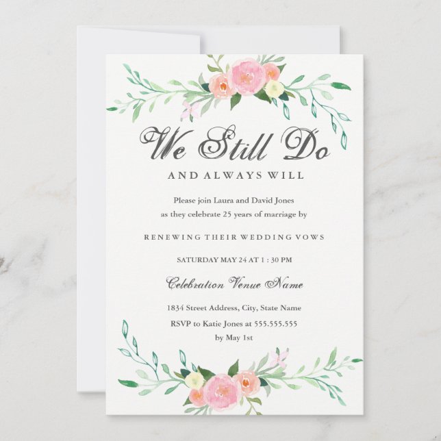 Invitación Aniversario de la renovación de la flor silvestre  (Anverso)