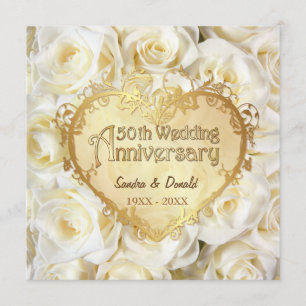 Invitación Aniversario de la Rosa Blanca del 50° Boda