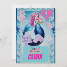 Invitación Aniversario de la sirena azul