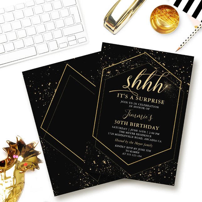 Invitación Aniversario de la Sorpresa Geométrica del Oro Negr (Subido por el creador)
