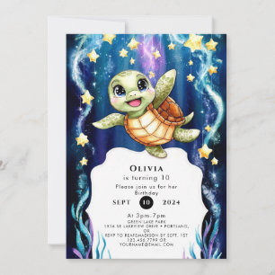 Invitación Aniversario de la tortuga de los niños