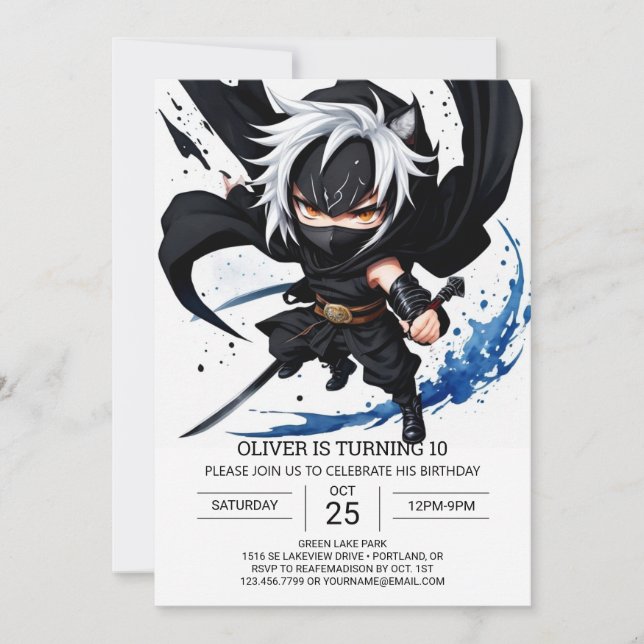 Invitación Aniversario de las Artes Marciales Ninja (Anverso)