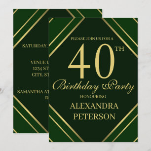 Invitación Aniversario De Las Bandas De Oro Y Verde De Esmera