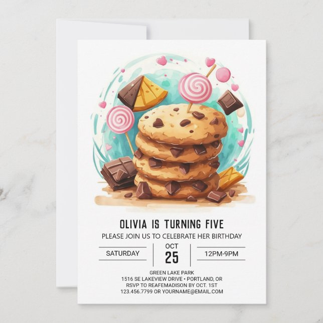 Invitación Aniversario de las Cookies Sencillas y Encantadas (Anverso)