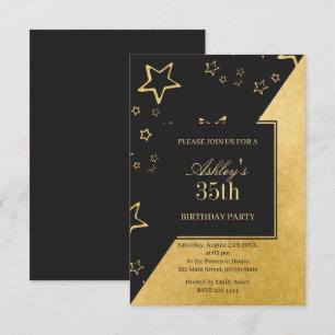 Invitación Aniversario de las estrellas del brillo dorado