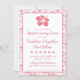 Invitación Aniversario de las flores tropicales de Hibiscus r