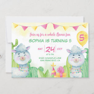 Invitación Aniversario de las Llamas Cutas