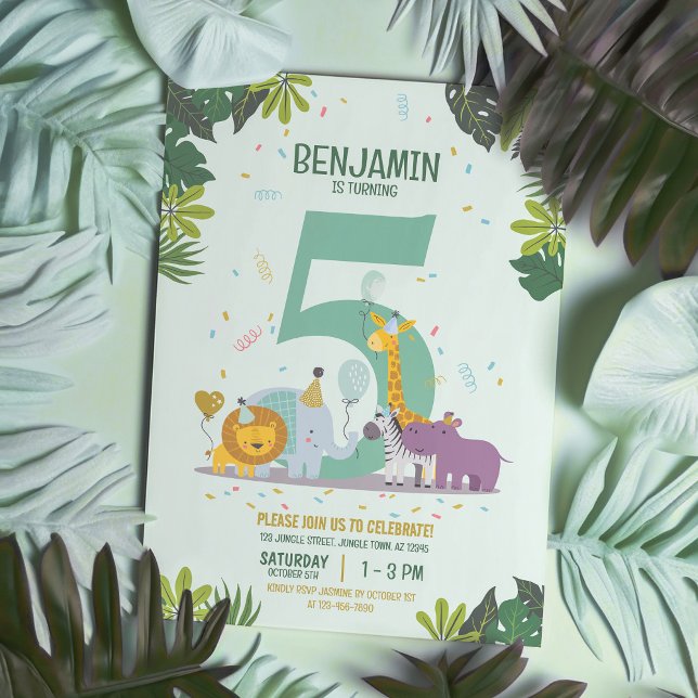 Invitación Aniversario de los animales del Safari de la Selva (Subido por el creador)