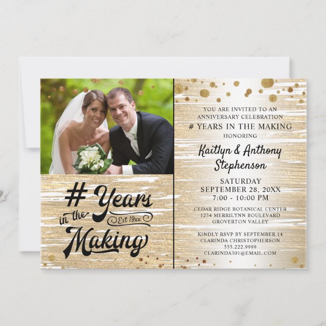 Invitación Aniversario de los AÑOS del Oro Negro en proceso (Anverso)