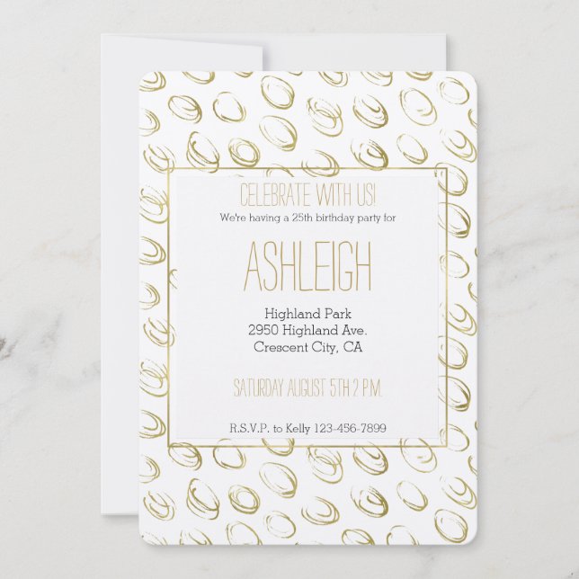 Invitación Aniversario de los Círculos del Resumen de Oro (Anverso)