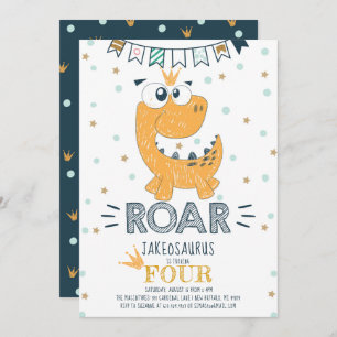 Invitación Aniversario de los dinosaurios ROAR