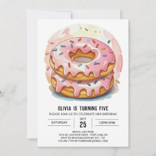 Invitación Aniversario de los Donuts simples y modernos