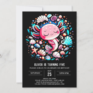 Invitación Aniversario de los niños de Axolotl encantado