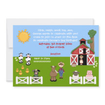 Aniversario de los niños de la granja de animales 