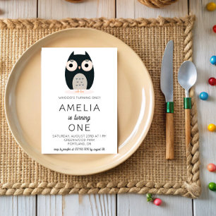 Invitación Aniversario de los niños de la lechuza de la Cute