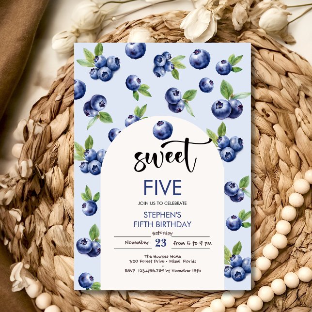 Invitación Aniversario de los niños de los dulces arándanos (Subido por el creador)