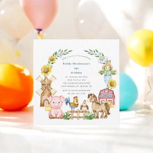 Invitación Aniversario de los niños de los modernos patios de