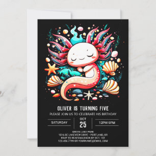 Invitación Aniversario de los niños de Ocean Axolotl