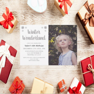 Invitación Aniversario de los Niños de Winter Wonderland